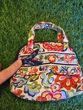 Vera Bradley Quilted Mini Tote in White, Blue, Pink & Orange Floral
